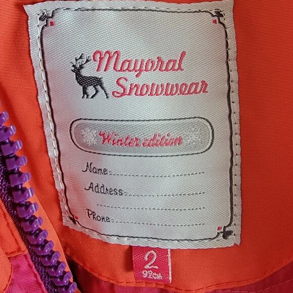 Mayoral Snowwear Hooded Winter Coat Ski Snow Jacket - Size 2 - Picture 7 of 8